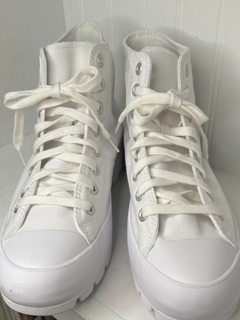 Converse All Star Wm Chuck Taylor Lift Allstar White Skateboarding Shoes Size 10